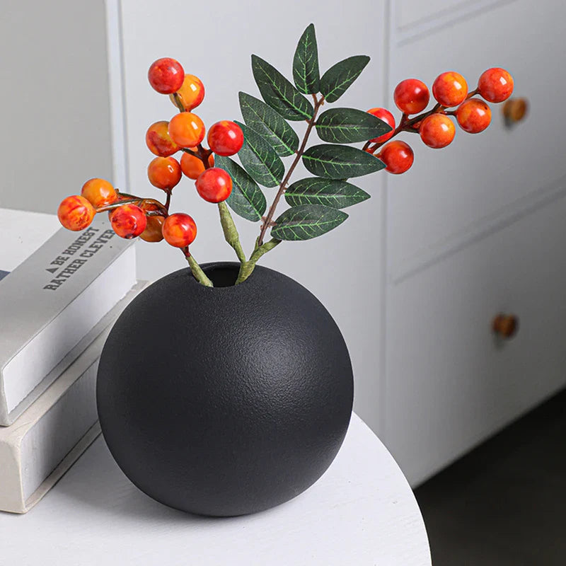 Round Black Vases