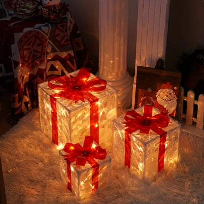 Indoor Light-Up Presents (Set of 3)
