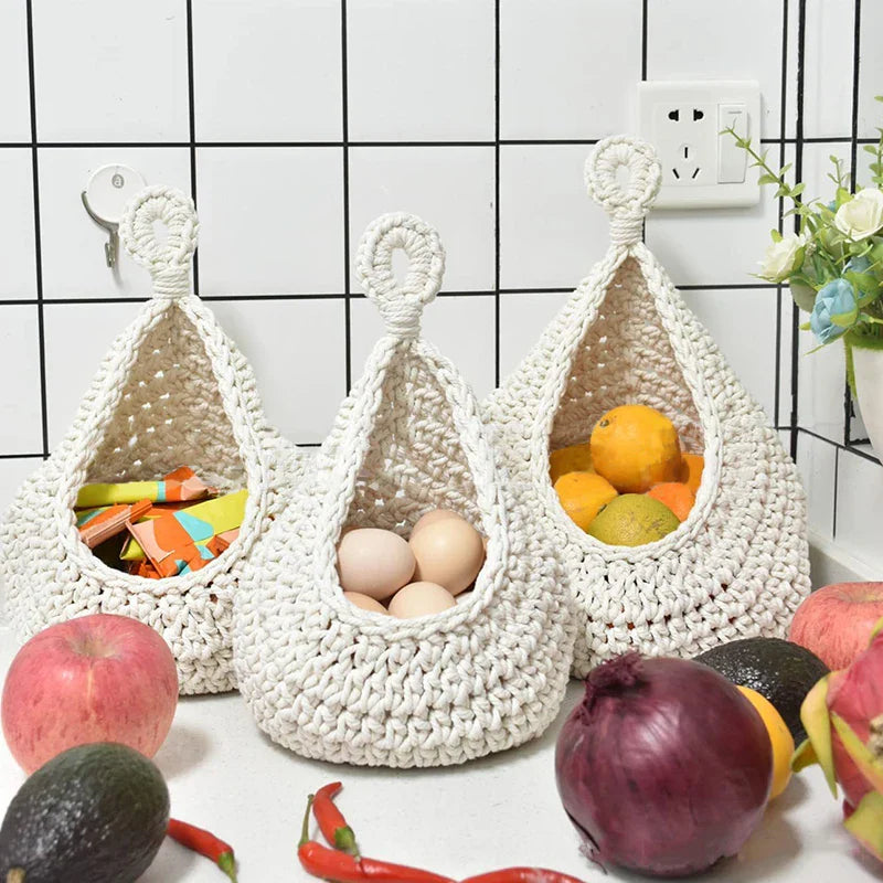 White Woven Storage Baskets