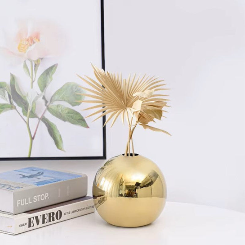 Round Gold Vases