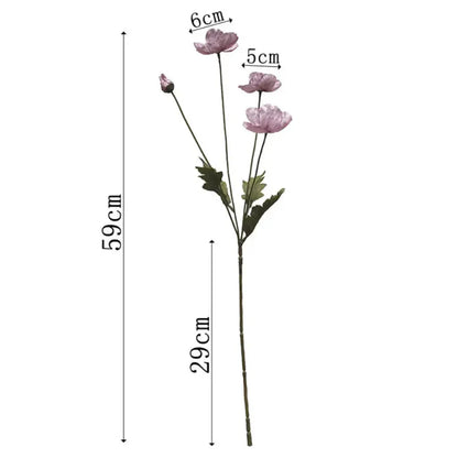 Artificial Poppy Flowers (Set of 6)