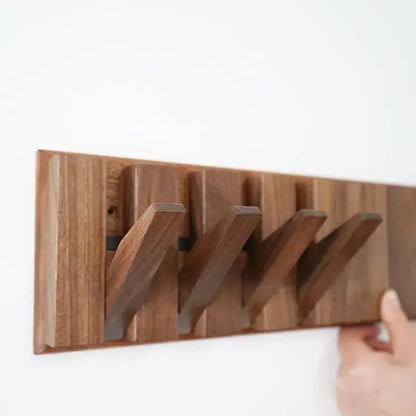 Japandi Walnut Wood Wall Hanger