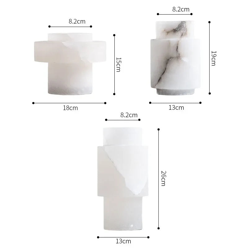 Scandinavian White Onyx Vases
