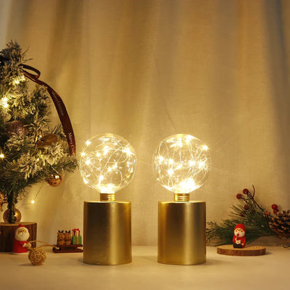 Gold Fairy Light Lamps
