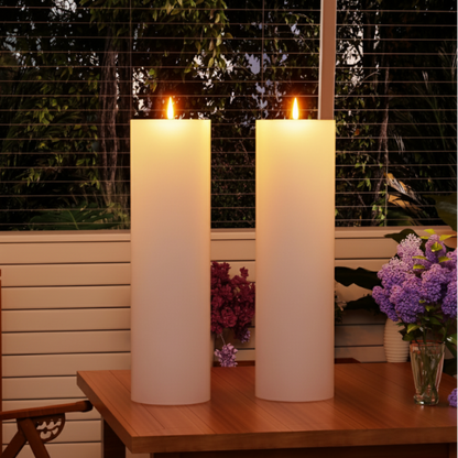 Tall Waterproof LED Flameless Candles (Set of 2)