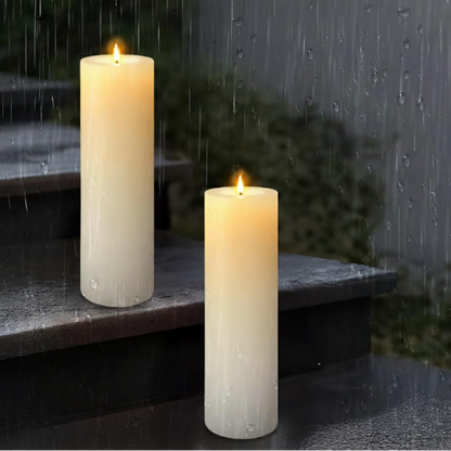 Tall Waterproof LED Flameless Candles (Set of 2)